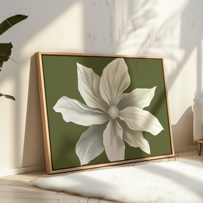 Elegant White Flower Abstract Oil Painting for Modern Home Decor