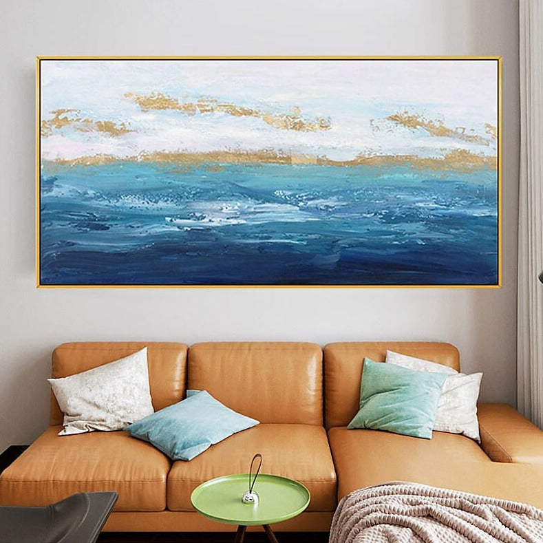 Serene Ocean Waves Oil Painting for Tranquil Home Decor