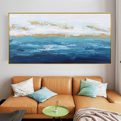 Serene Ocean Waves Oil Painting for Tranquil Home Decor