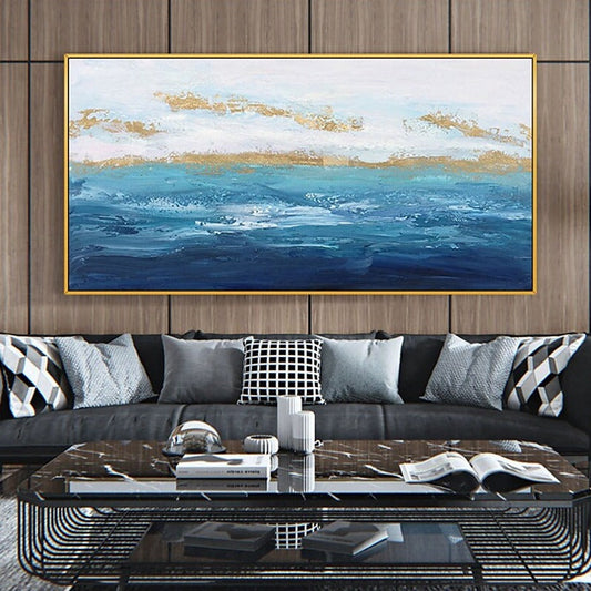 Serene Ocean Waves Oil Painting for Tranquil Home Decor