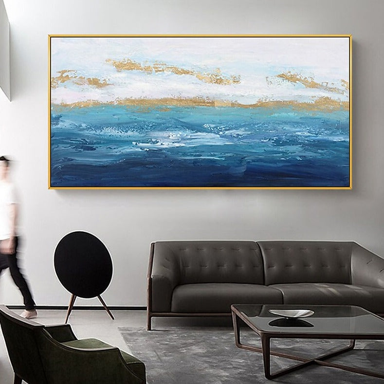 Serene Ocean Waves Oil Painting for Tranquil Home Decor