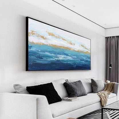 Serene Ocean Waves Oil Painting for Tranquil Home Decor