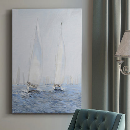 Coastal Serenity: Sailing Boats in Gentle Waters Oil Painting Print