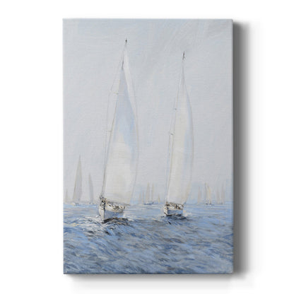Coastal Serenity: Sailing Boats in Gentle Waters Oil Painting Print