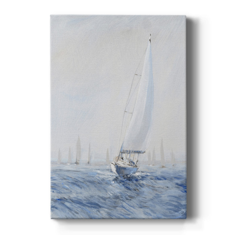 Elegant Sailing Upwind Oil Painting for Coastal Home Decor
