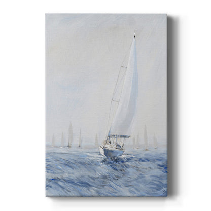 Elegant Sailing Upwind Oil Painting for Coastal Home Decor