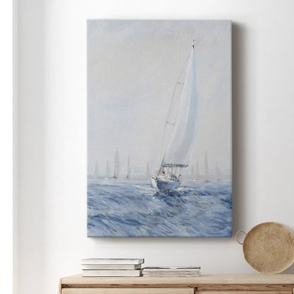 Elegant Sailing Upwind Oil Painting for Coastal Home Decor