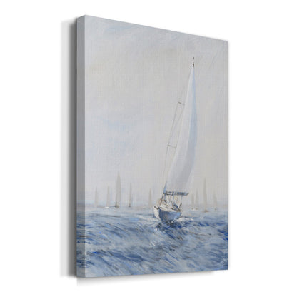 Elegant Sailing Upwind Oil Painting for Coastal Home Decor