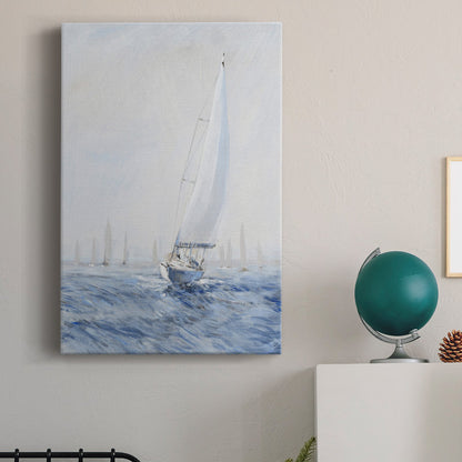 Elegant Sailing Upwind Oil Painting for Coastal Home Decor