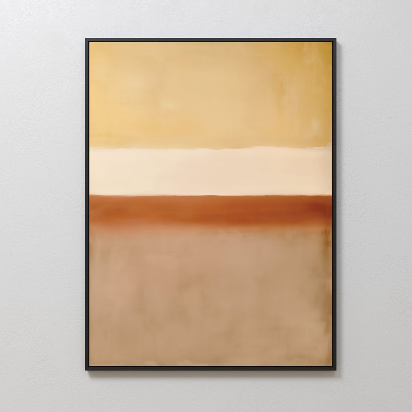 Serene Sand Gradient Abstract Oil Painting for Modern Home Decor