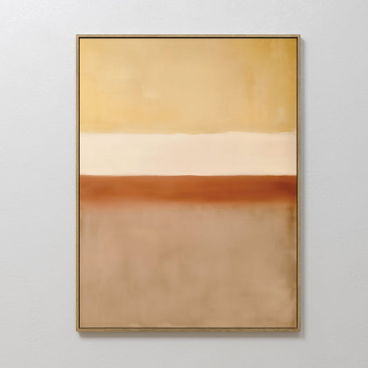 Serene Sand Gradient Abstract Oil Painting for Modern Home Decor