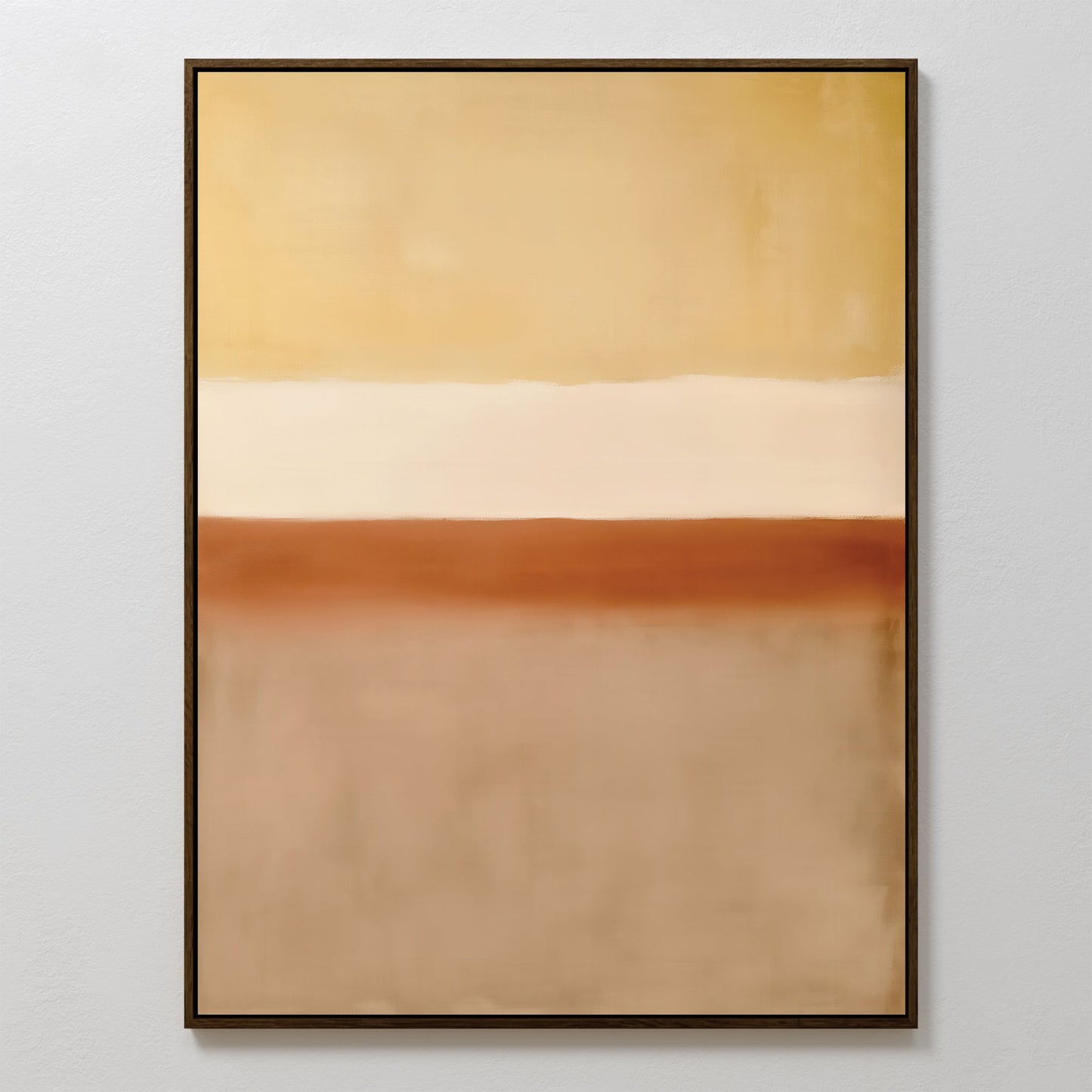 Serene Sand Gradient Abstract Oil Painting for Modern Home Decor