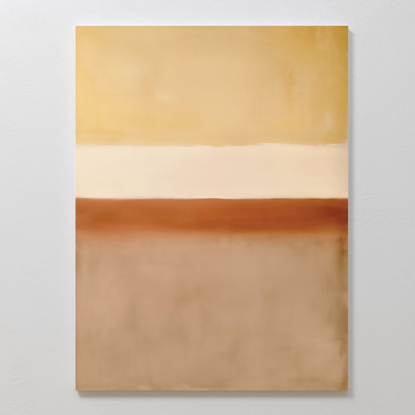 Serene Sand Gradient Abstract Oil Painting for Modern Home Decor
