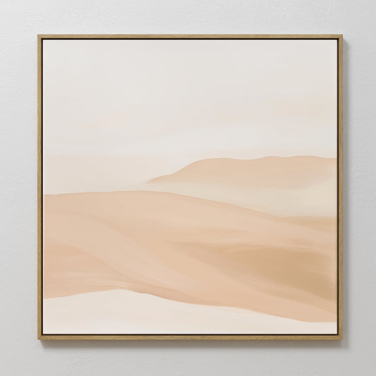 Serene Sandy Horizon Abstract Oil Painting for Modern Home Decor