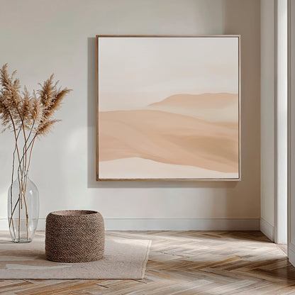 Serene Sandy Horizon Abstract Oil Painting for Modern Home Decor