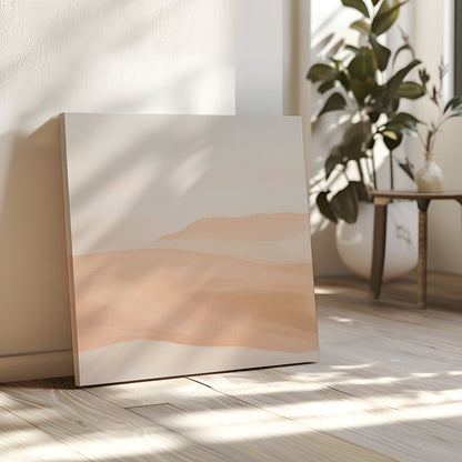 Serene Sandy Horizon Abstract Oil Painting for Modern Home Decor