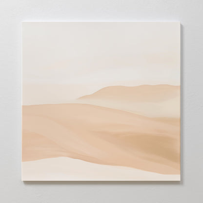 Serene Sandy Horizon Abstract Oil Painting for Modern Home Decor