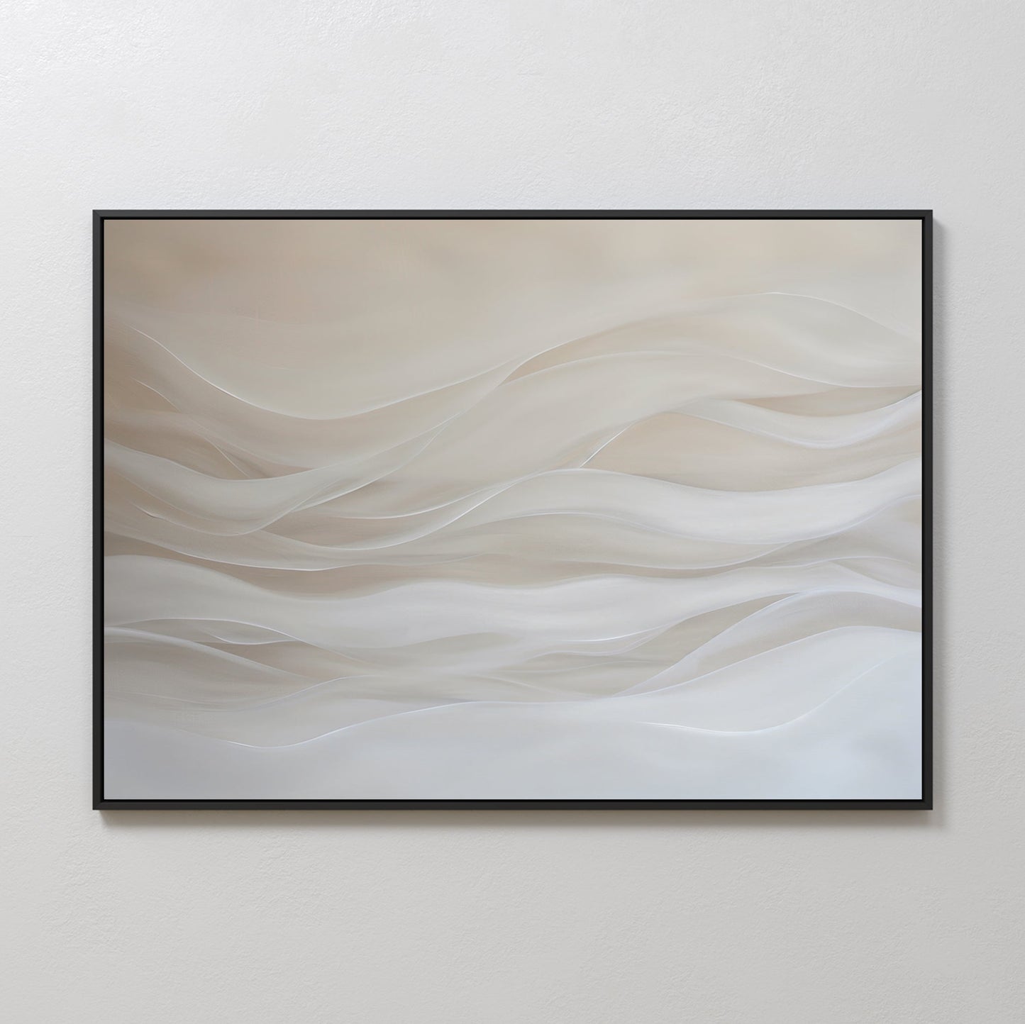 Serene Sandy Waves Abstract Oil Painting for Modern Home Decor