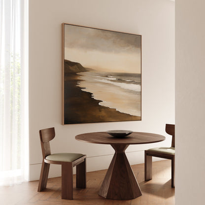 Serene Sandy Shoreline Oil Painting for Coastal Home Decor