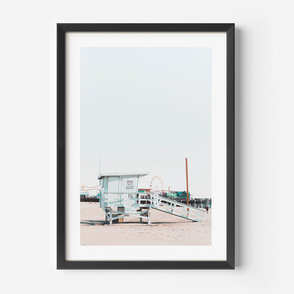 Beachfront Serenity at Santa Monica Pier - Coastal Oil Painting Art