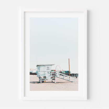 Beachfront Serenity at Santa Monica Pier - Coastal Oil Painting Art