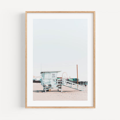Beachfront Serenity at Santa Monica Pier - Coastal Oil Painting Art