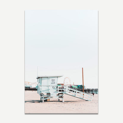 Beachfront Serenity at Santa Monica Pier - Coastal Oil Painting Art