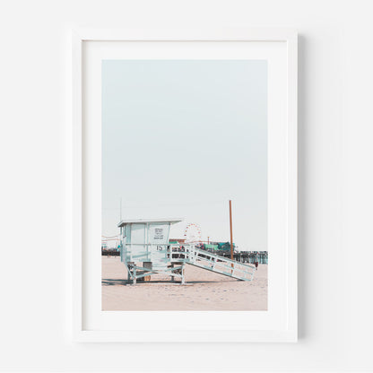 Coastal Serenity: Santa Monica, Palm Oasis, and Venice Beach Art Triptych