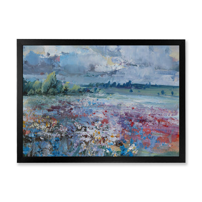 Vibrant Wildflower Field Oil Painting ‚Äì Colorful Landscape Artwork