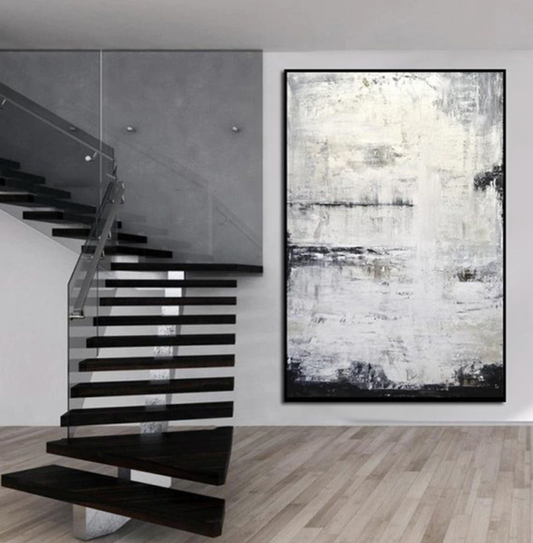 Abstract Oil Painting of Icy Landscapes - North Pole Inspired Wall Art