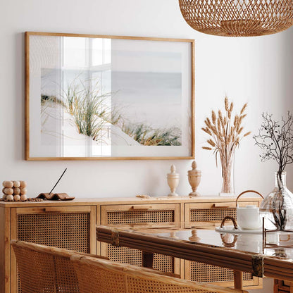 Coastal Serenity: Original Oil Painting of Sea Grass by Tranquil Shoreline