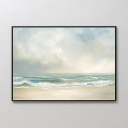 Tranquil Ocean Waves Oil Painting for Coastal Home Decor