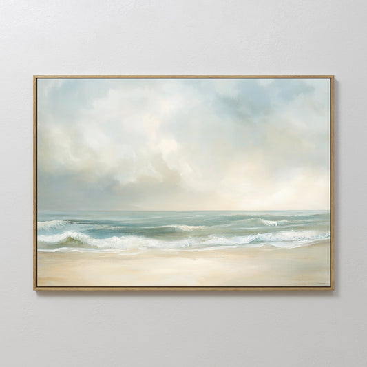 Tranquil Ocean Waves Oil Painting for Coastal Home Decor