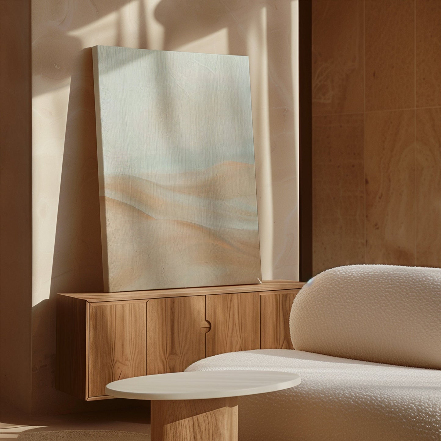 Abstract Serene Peaks Oil Painting for Tranquil Home Décor