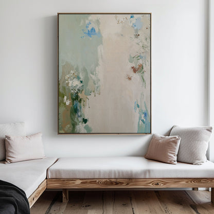 Abstract Serenity Garden Oil Painting for Tranquil Home Decor