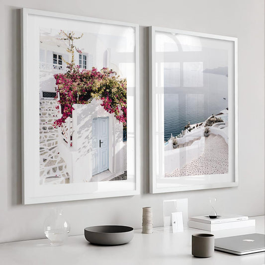 Floral Serenity and Coastal Bliss - Vibrant Oil Paintings for Elegant Decor