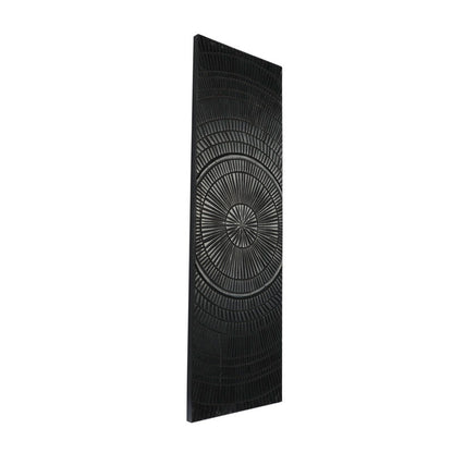 Modern Black Shadow Box Oil Painting Art on Wood for Contemporary Decor