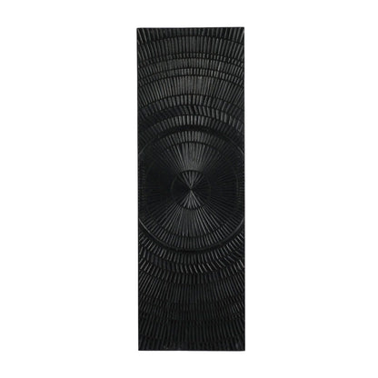 Modern Black Shadow Box Oil Painting Art on Wood for Contemporary Decor