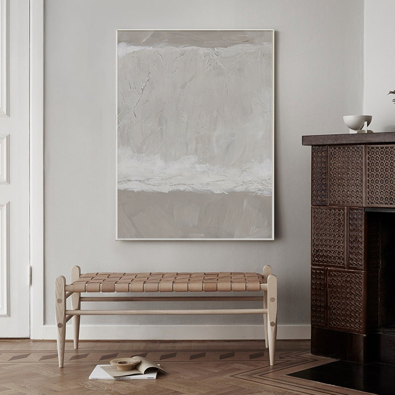 Serene Abstract Oil Painting in Soft Neutrals for Modern Home Decor