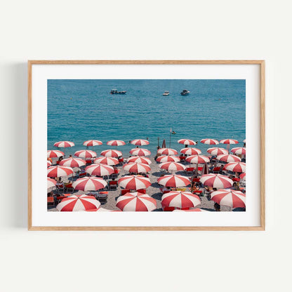 Tranquil Beach Scene with Colorful Umbrellas Under the Silver Moonlight