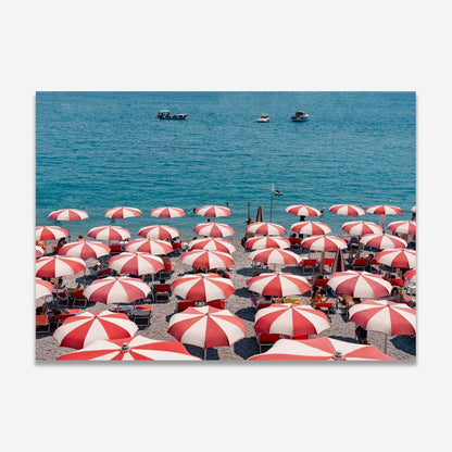 Tranquil Beach Scene with Colorful Umbrellas Under the Silver Moonlight