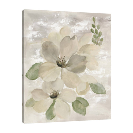 Elegant White Floral Oil Painting for Sophisticated Home Decor