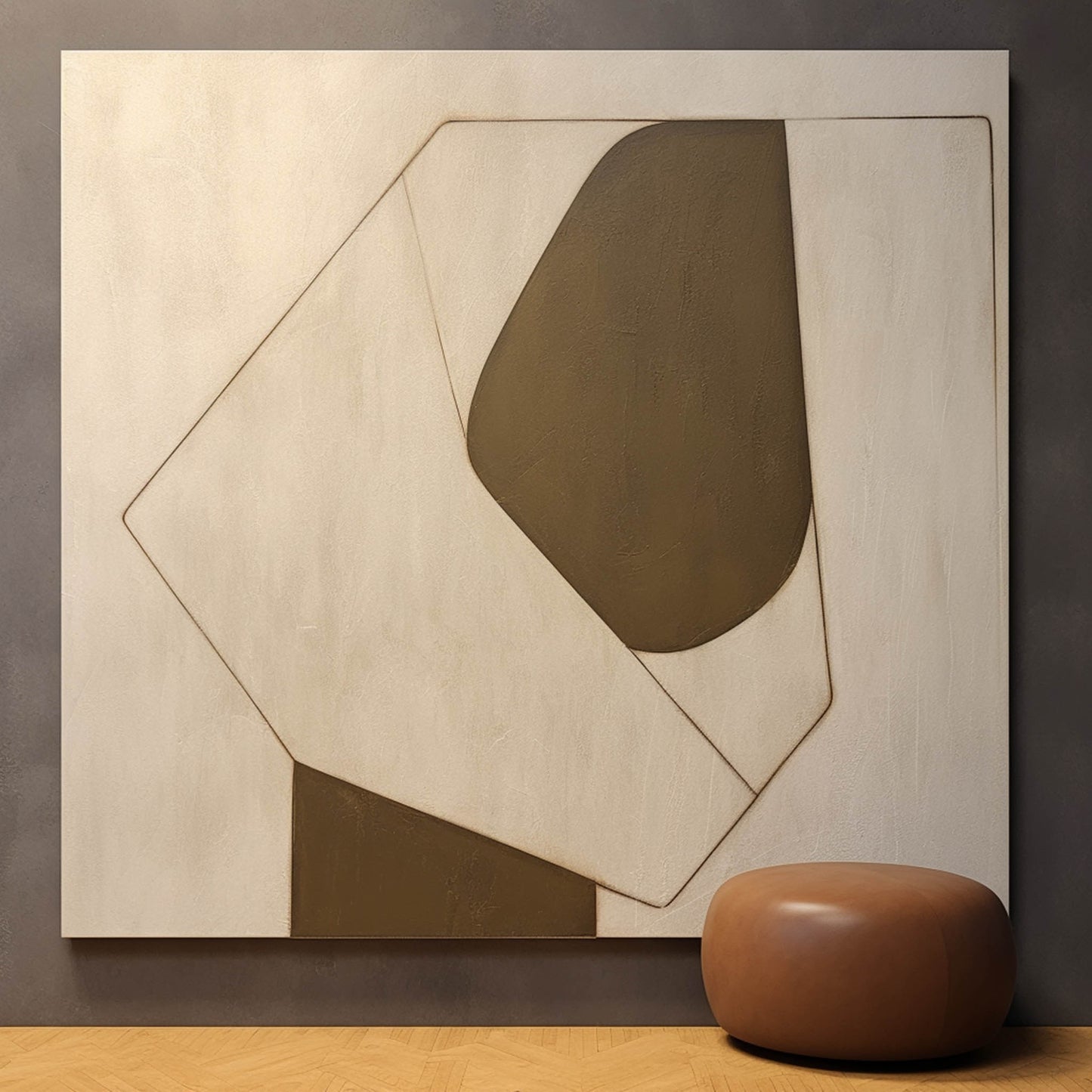 Abstract Minimalist Oil Painting for Modern Home Décor