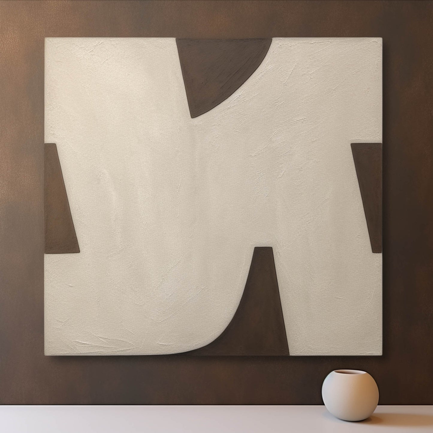 Sleek Contemporary Minimalist Oil Painting for Modern Home Decor