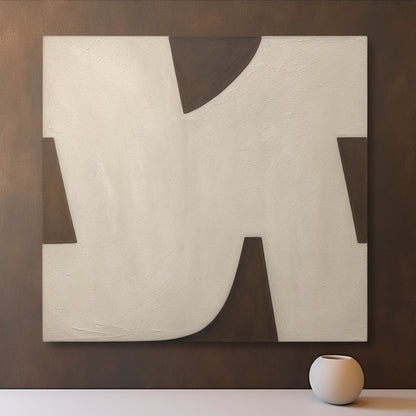 Sleek Contemporary Minimalist Oil Painting for Modern Home Decor