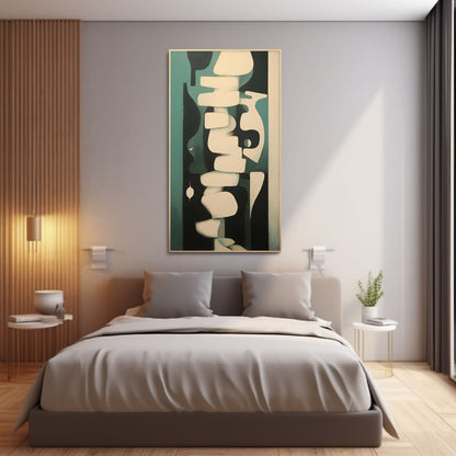 Abstract Contemporary Oil Painting with Minimalist Design and Elegant Color Palette