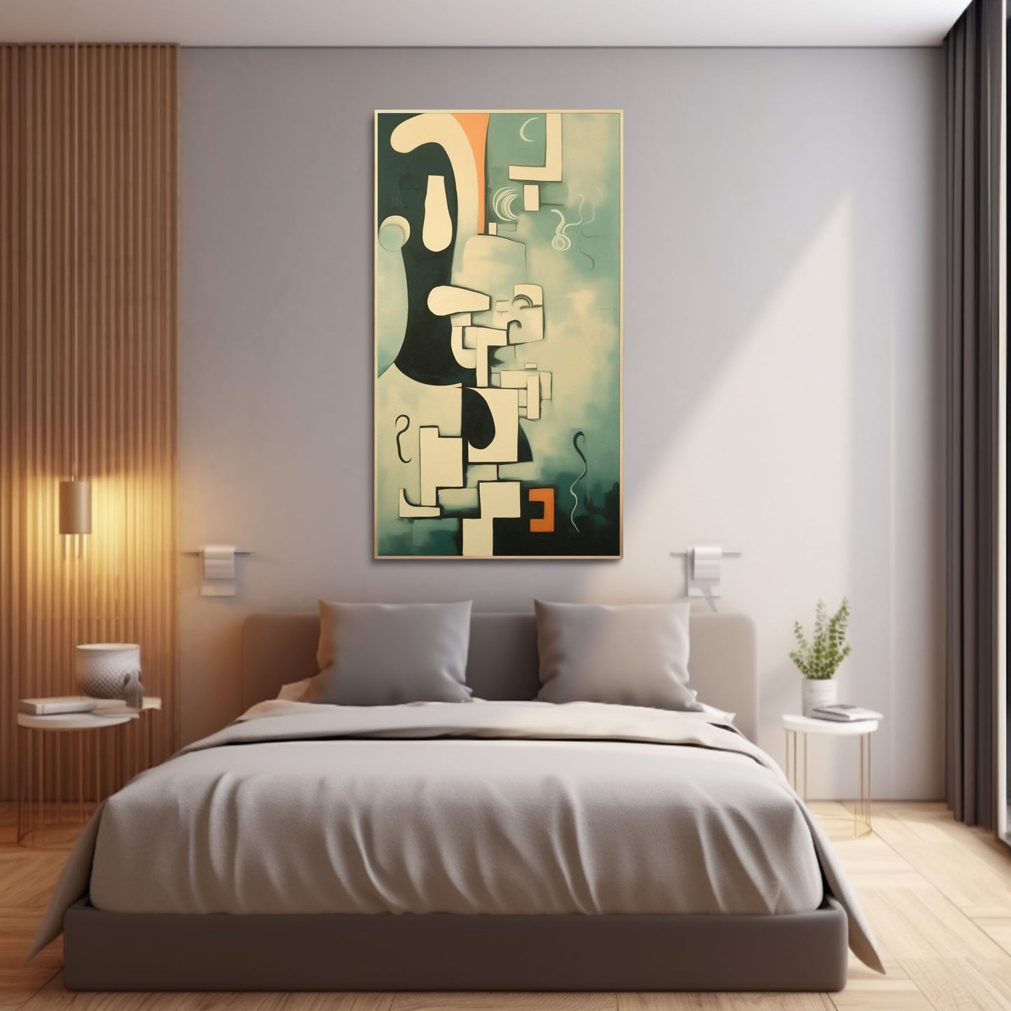 Abstract Minimalist Oil Painting for Modern Home Decor