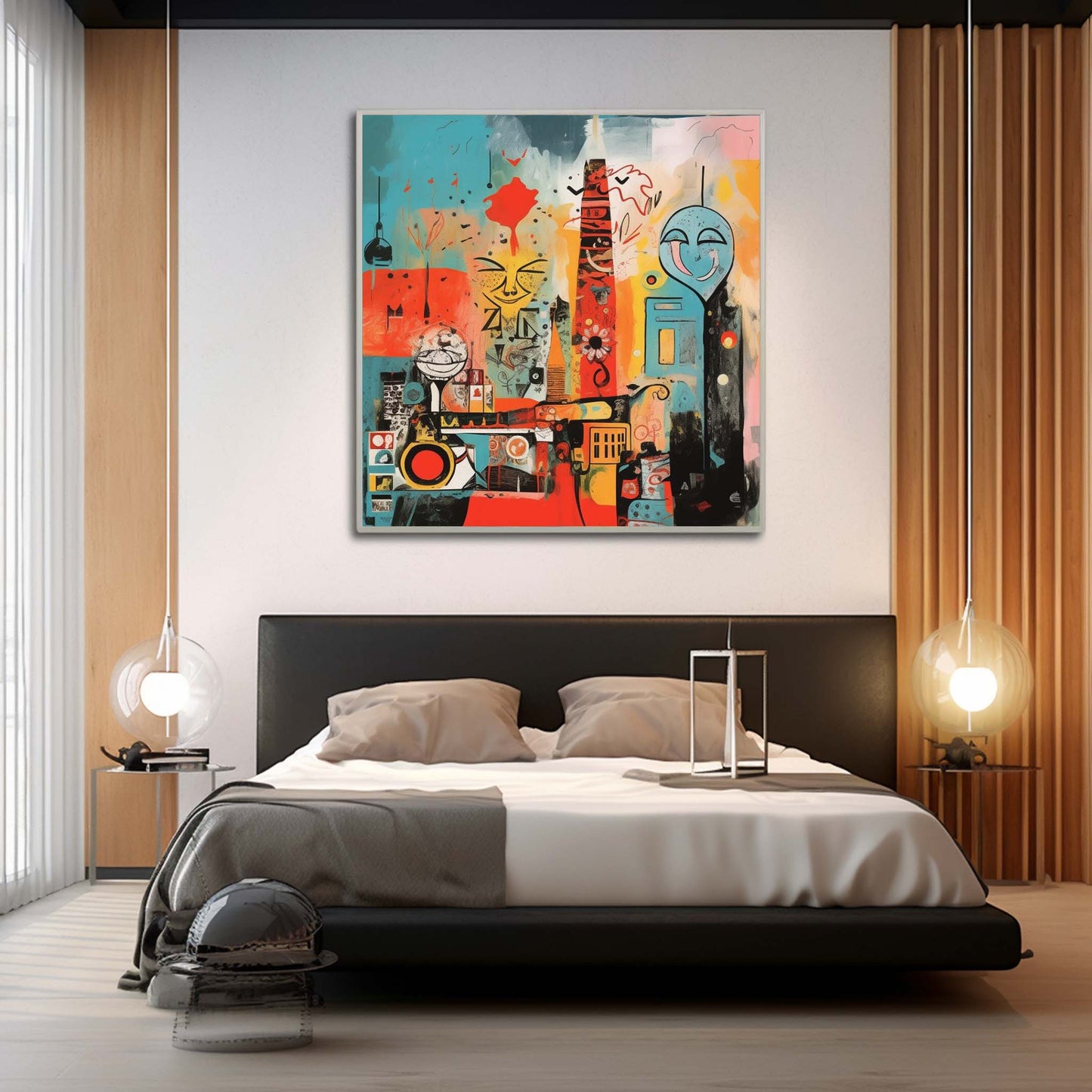 Vibrant Modern Pop Art Canvas Painting for Contemporary Home Decor