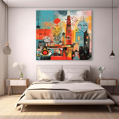 Vibrant Modern Pop Art Canvas Painting for Contemporary Home Decor