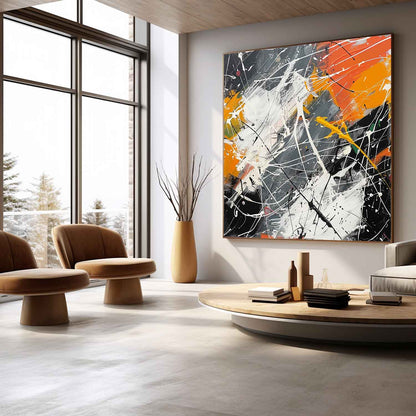 Vibrant Abstract Expressionist Oil Painting for Modern Art Lovers